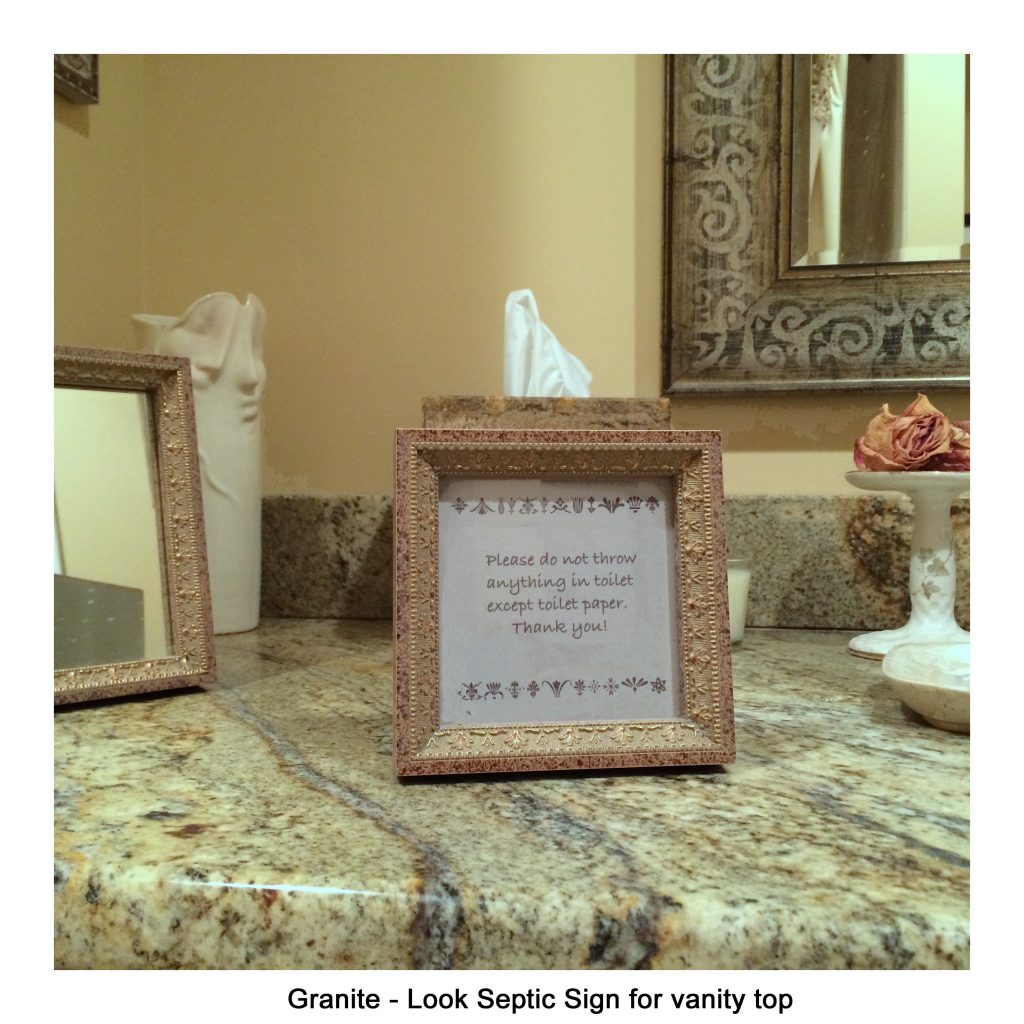 Granite-look Vanity Top Septic Sign